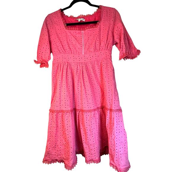 Misha Leisure Pink Eyelet Dress - Size 10 - Picture 12 of 16
